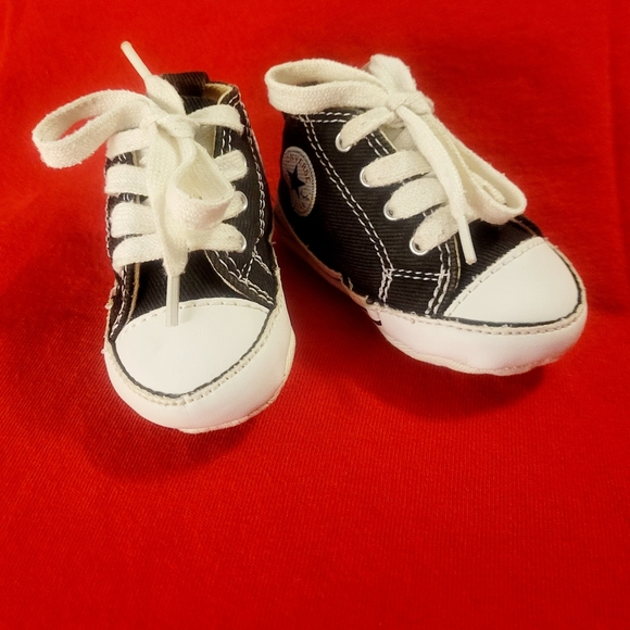 CONVERSE CHUCK TAYLOR BABY CRIB SHOES SIZE 1 BLACK - Picture 10 of 11
